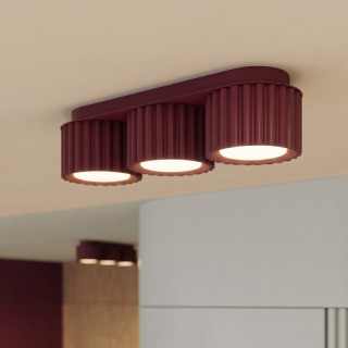 Plafonnier AURA 3 bordeaux Sollux