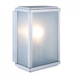 OUTDOOR WALL LIGHT - 1LT SATIN SILVER WITH FROSTED