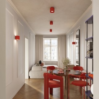 Plafonnier AURA 1 rouge GU10 - Sollux