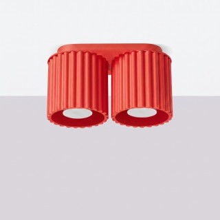 Plafonnier AURA 2 rouge GU10 - Sollux