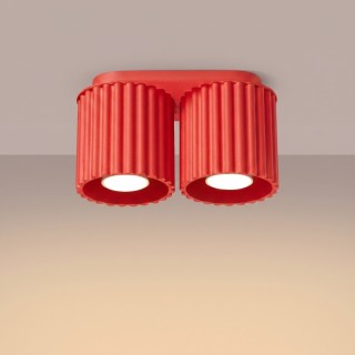 Plafonnier AURA 2 rouge GU10 - Sollux