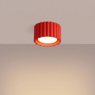 Plafonnier AURA 1 rouge Sollux