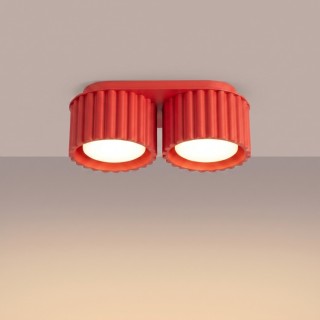 Plafonnier AURA 2 rouge Sollux