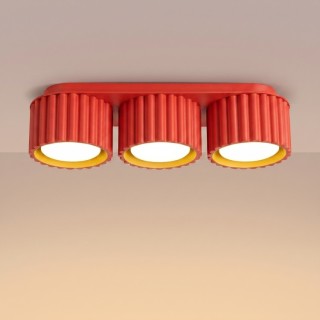 Plafonnier AURA 3 rouge Sollux
