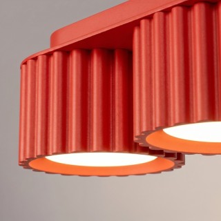 Plafonnier AURA 3 rouge Sollux