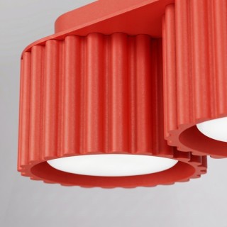 Plafonnier AURA 3 rouge Sollux