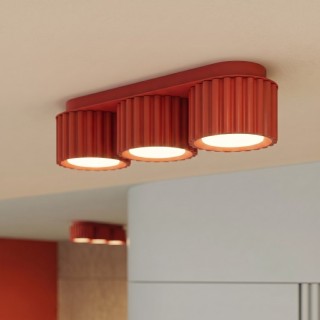 Plafonnier AURA 3 rouge Sollux
