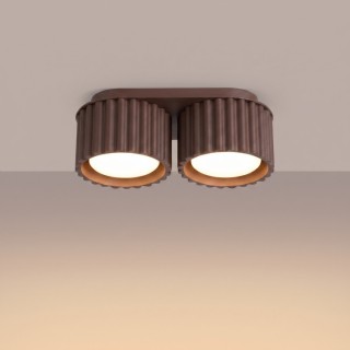 Plafonnier AURA 2 marron Sollux