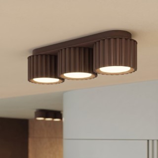 Plafonnier AURA 3 marron Sollux