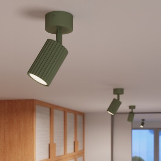 Plafonnier KARBON 1 vert olive - Sollux