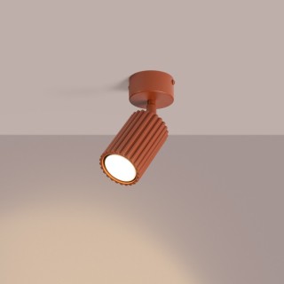 Plafonnier KARBON 1 ocre rouge - Sollux