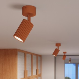 Plafonnier KARBON 1 ocre rouge - Sollux