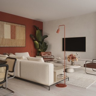 Lampadaire KARBON 1 ocre rouge - Sollux