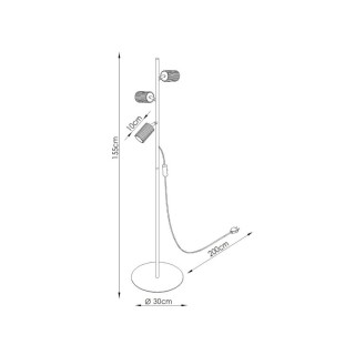 Lampadaire KARBON 3 ocre rouge