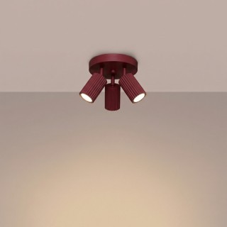 Plafonnier KARBON 3P bordeaux - Sollux