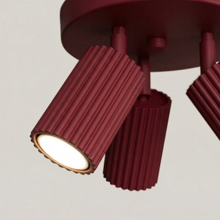 Plafonnier KARBON 3P bordeaux - Sollux