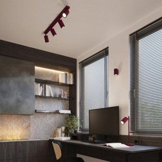 Plafonnier KARBON 4L bordeaux - Sollux