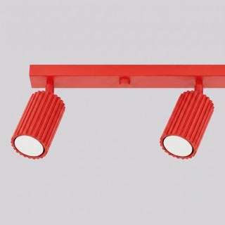 Plafonnier KARBON 4L rouge - Sollux