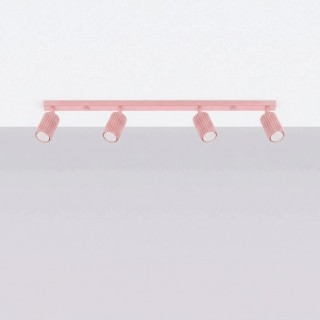 Plafonnier KARBON 4L rose - Sollux