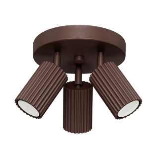 Plafonnier KARBON 3P marron - Sollux