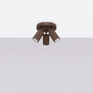 Plafonnier KARBON 3P marron - Sollux
