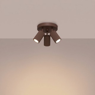 Plafonnier KARBON 3P marron - Sollux