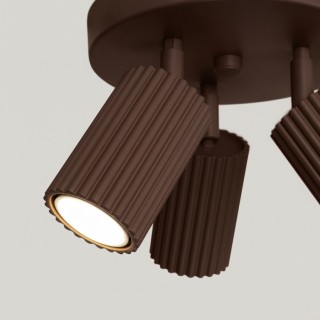 Plafonnier KARBON 3P marron - Sollux