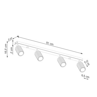 Plafonnier KARBON 4L marron