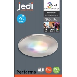 Jedi 563041550 Spot Encastrable Performa 1L Alu, Métal, Intégré, 7.5 W, Argent, 8,5 x 8,5 x 5,5 cm
