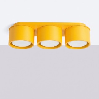 Plafonnier MODO 3 jaune Sollux