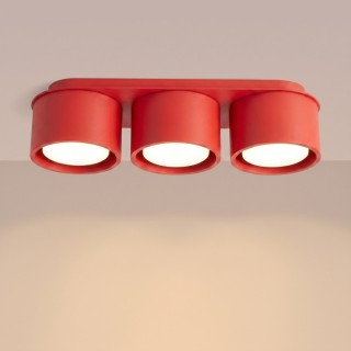 Plafonnier MODO 3 rouge Sollux