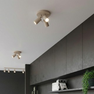 Plafonnier RING 3P taupe - Sollux