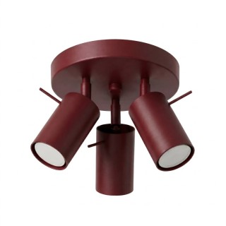 Plafonnier RING 3P bordeaux - Sollux