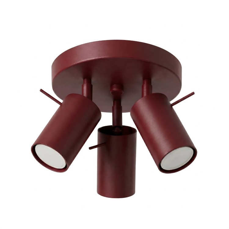 Plafonnier RING 3P bordeaux - Sollux