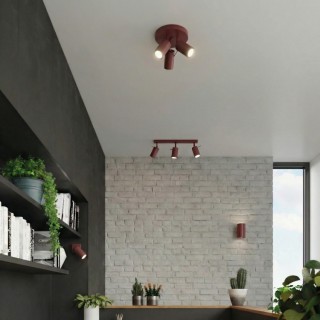 Plafonnier RING 3P bordeaux - Sollux
