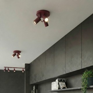 Plafonnier RING 3P bordeaux - Sollux