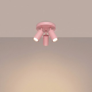 Plafonnier RING 3P rose - Sollux