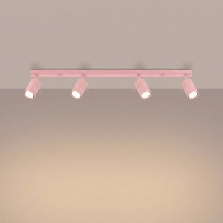 Plafonnier RING 4L rose - Sollux