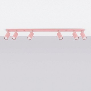 Plafonnier RING 6L rose - Sollux