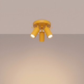 Plafonnier RING 3P jaune - Sollux