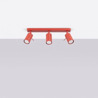 Plafonnier RING 3L rouge - Sollux