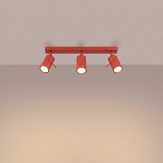 Plafonnier RING 3L rouge - Sollux