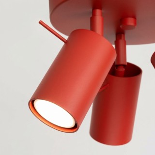 Plafonnier RING 3P rouge - Sollux