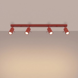 Plafonnier RING 4L rouge - Sollux