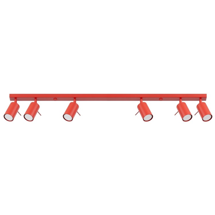 Plafonnier RING 6L rouge - Sollux