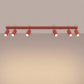 Plafonnier RING 6L rouge - Sollux