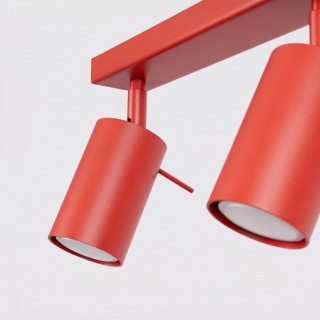 Plafonnier RING 6L rouge - Sollux