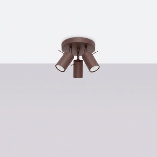 Plafonnier RING 3P marron - Sollux