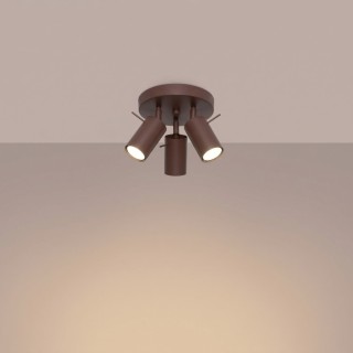 Plafonnier RING 3P marron - Sollux