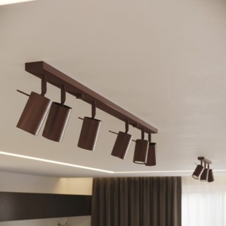 Plafonnier RING 6L marron - Sollux